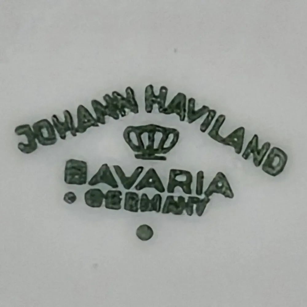 VINTAGE JOHANN HAVILAND BAVARIA GERMANY FLORAL PORCELAIN PLATE – GOLD TRIM – 6